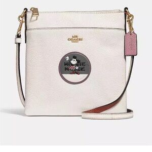 Coach White Crossbody Bag with Mickey Mouse Patch